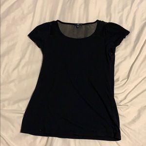 Black shirt with mesh shoulders